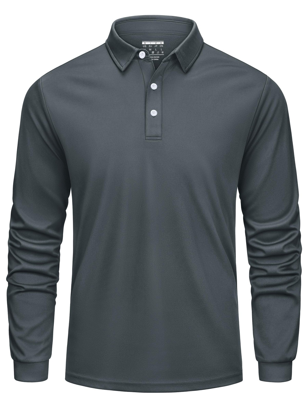 Polo Shirt Mens Long Sleeve Golf Tennis Shirt Polyester Hiking Shirt Breathable…