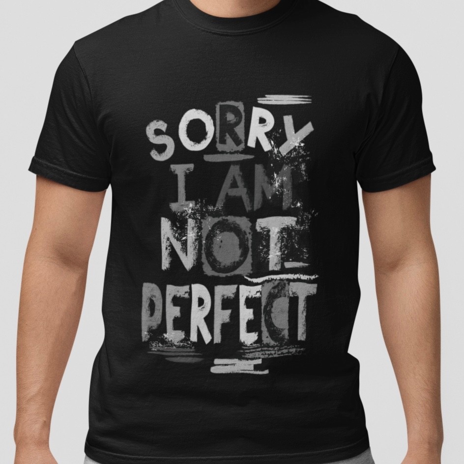 Sorry I Am Not Perfect Graphic Tee Vintage Grunge Letter Print Unisex Streetwear gallery