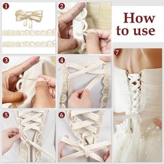 Adjustable Fit Satin Corset Back Kit Women’s Wedding Dress Corset Kit Loops D…