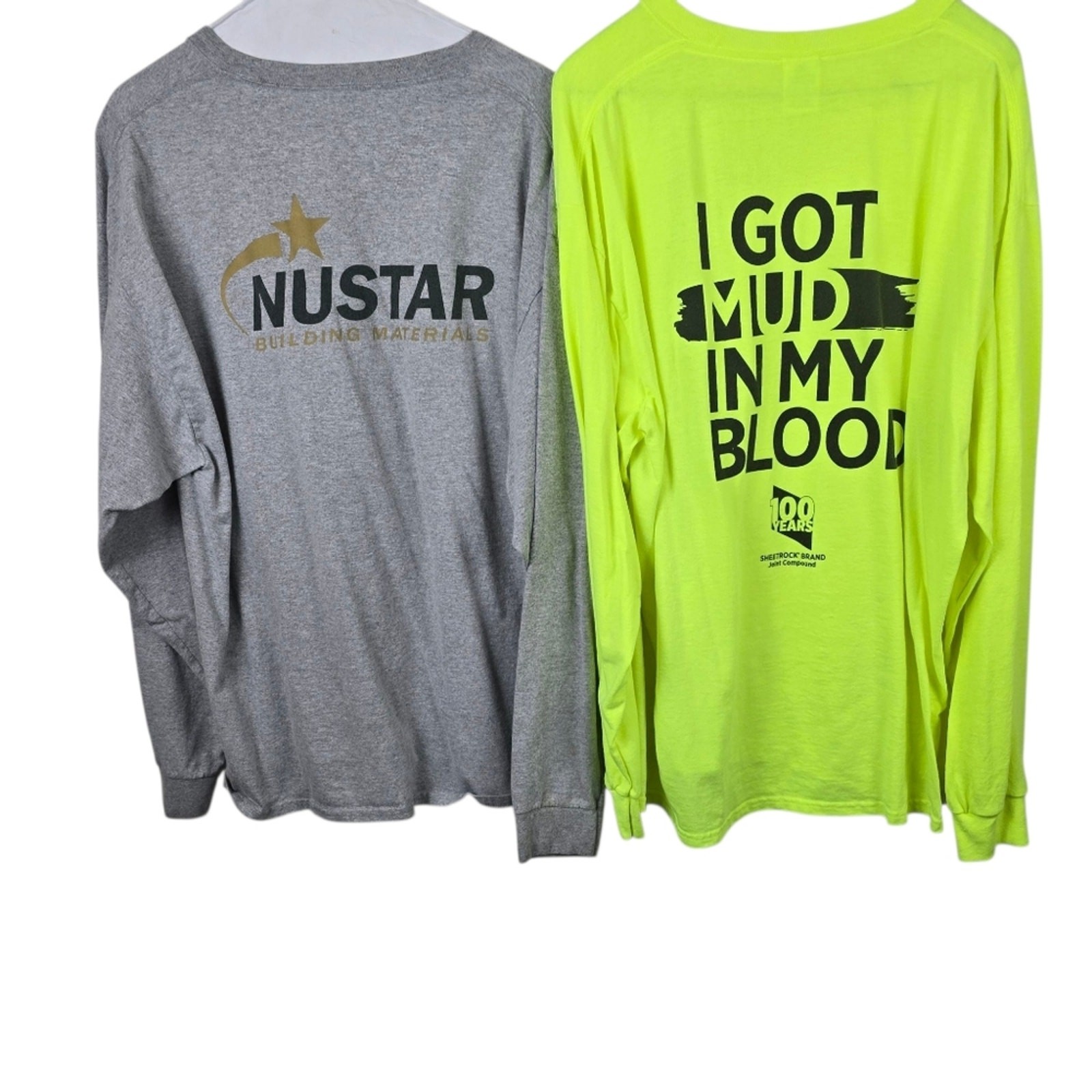 Safety Yellow Long Sleeve T Shirt I Got Mud In My Blood & Gret Nustar TShirt XL gallery