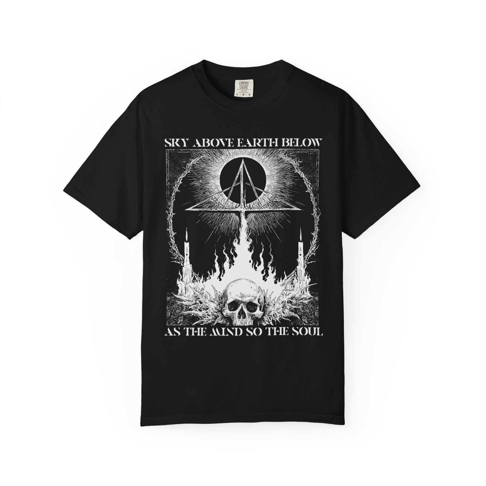 Occult Skull Goth Graphic T-Shirt, Weirdcore Trippy Shirt, Punk Grunge T-Shirt gallery