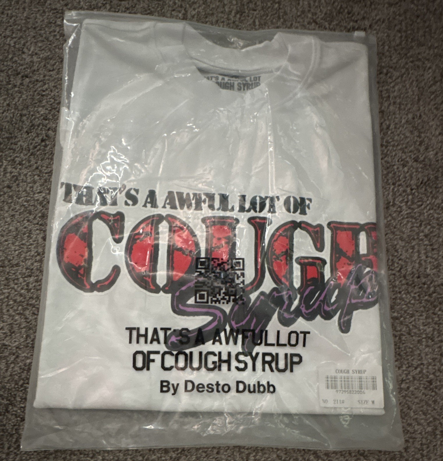 Couch Syrup Unisex M White Graphic Logo Tee Crew Neck Short Sleeve Cotton gallery