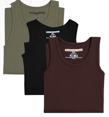 Different Touch 5 Pack Men’s Big and Tall Muscle Ribbed Tank Tops A-Shirts…