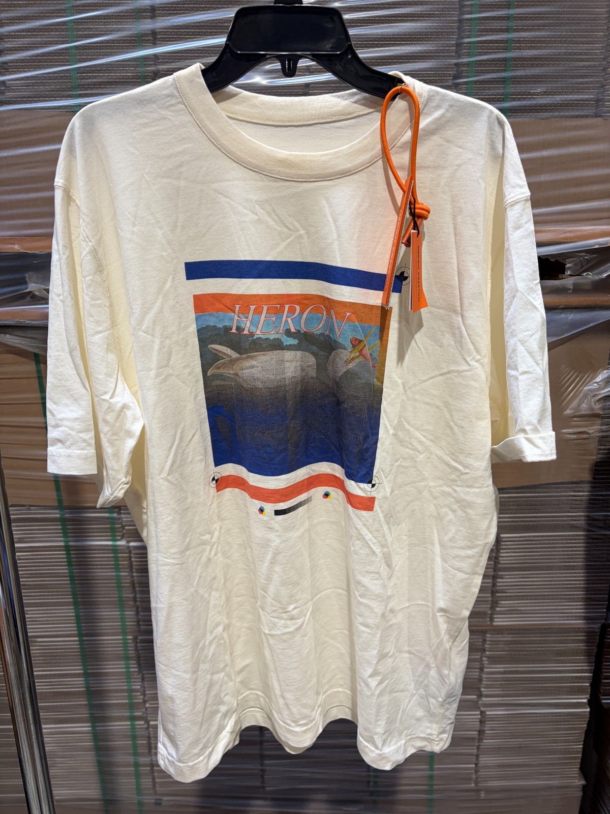 Heron Preston - Misprinted Heron Tee in White / Navy - Size XL gallery