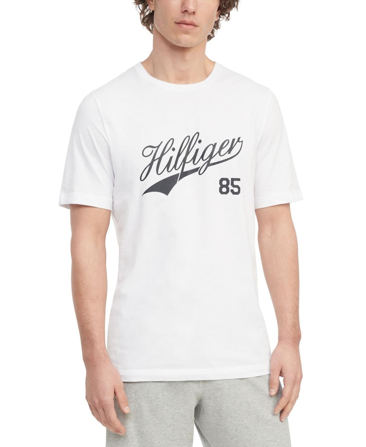 Tommy Hilfiger Men’s All Cotton Logo Lounge T-Shirt – White-XL