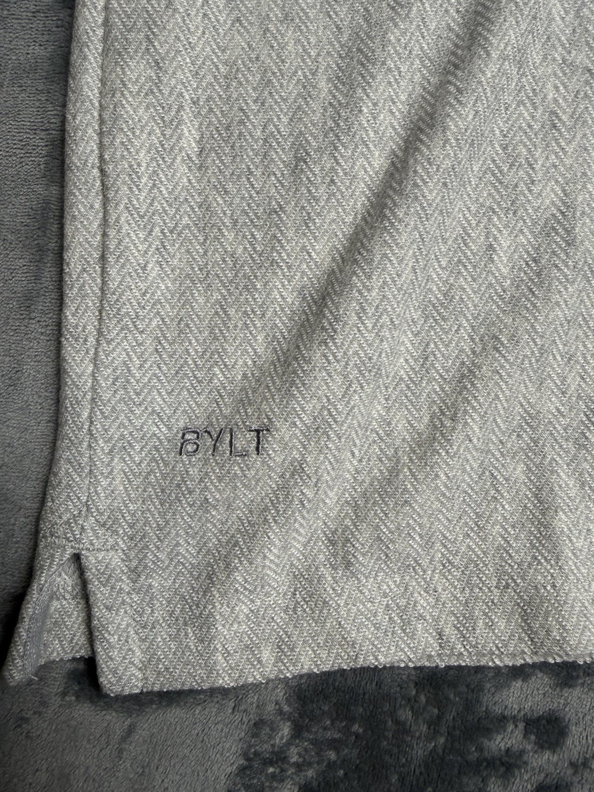 BYLT Men Brushed Herringbone Box Tee Mid Heather Grey Size L (NWT) gallery