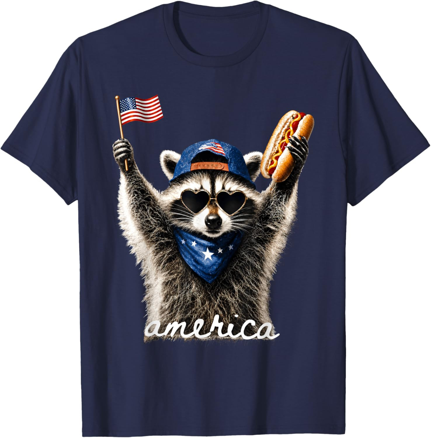 USA America Raccoon Hot Dog 1776-2026 4th of July 250 Years T-Shirt gallery