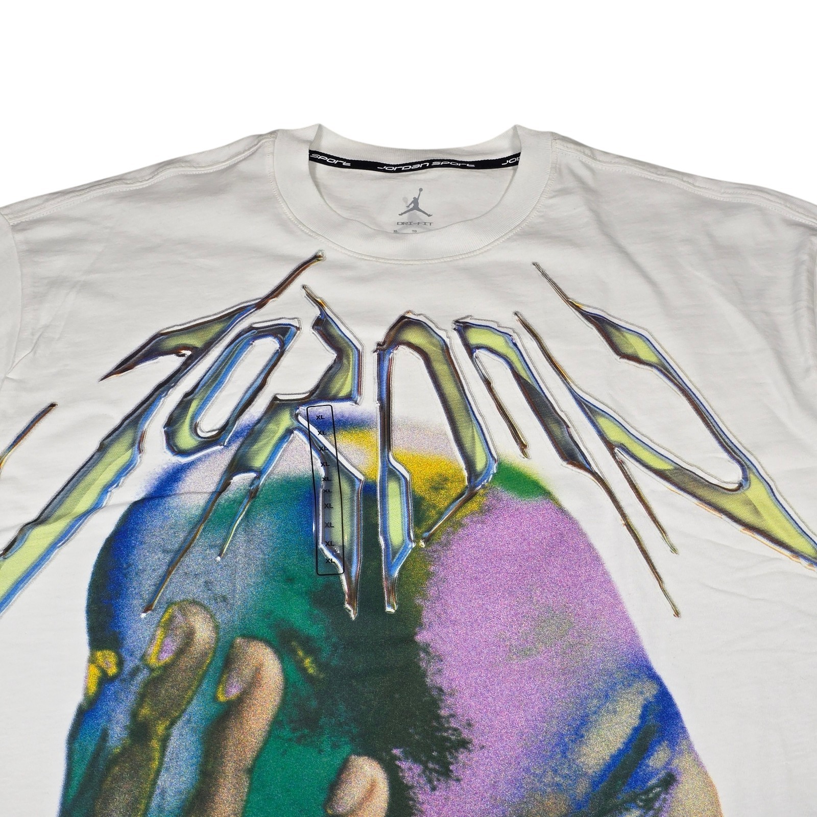NWT Nike Air Jordan Sport Dri-Fit White Jordan Graphic T-Shirt, Men's Size XL gallery