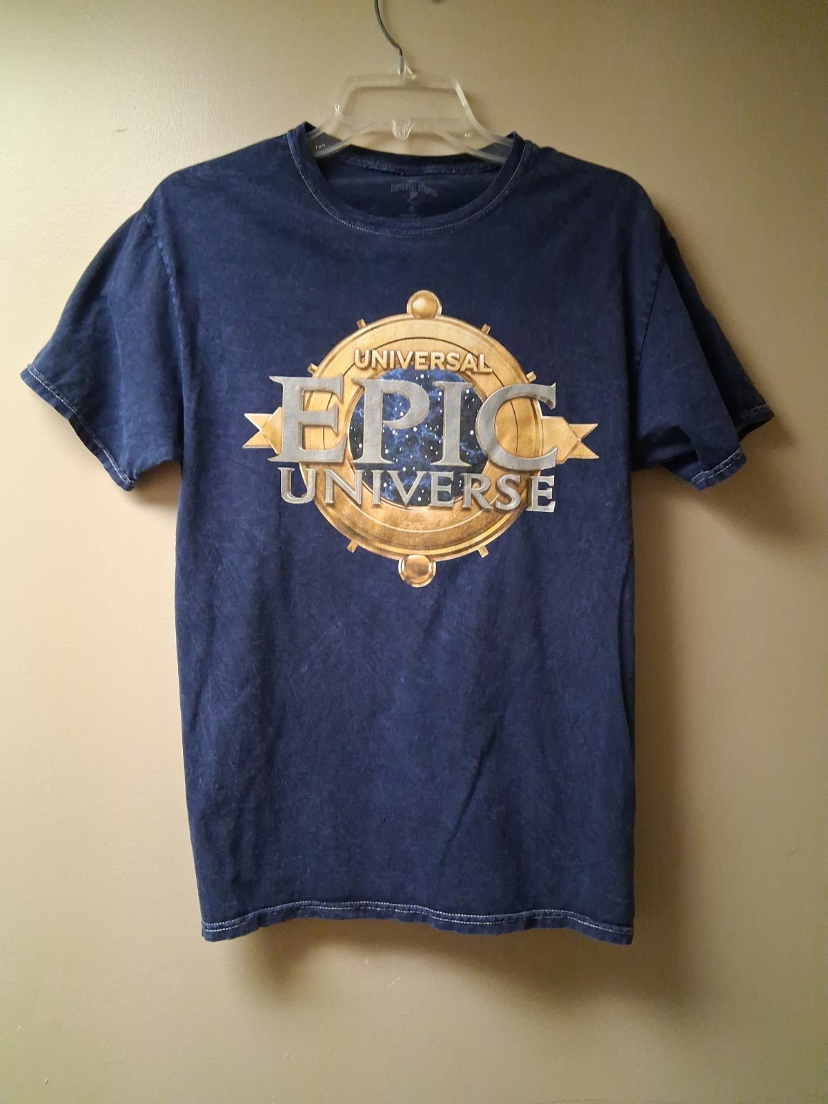 Universal Epic Universe Acid Wash Graphic T Shirt Blue Theme Park Tee Medium gallery