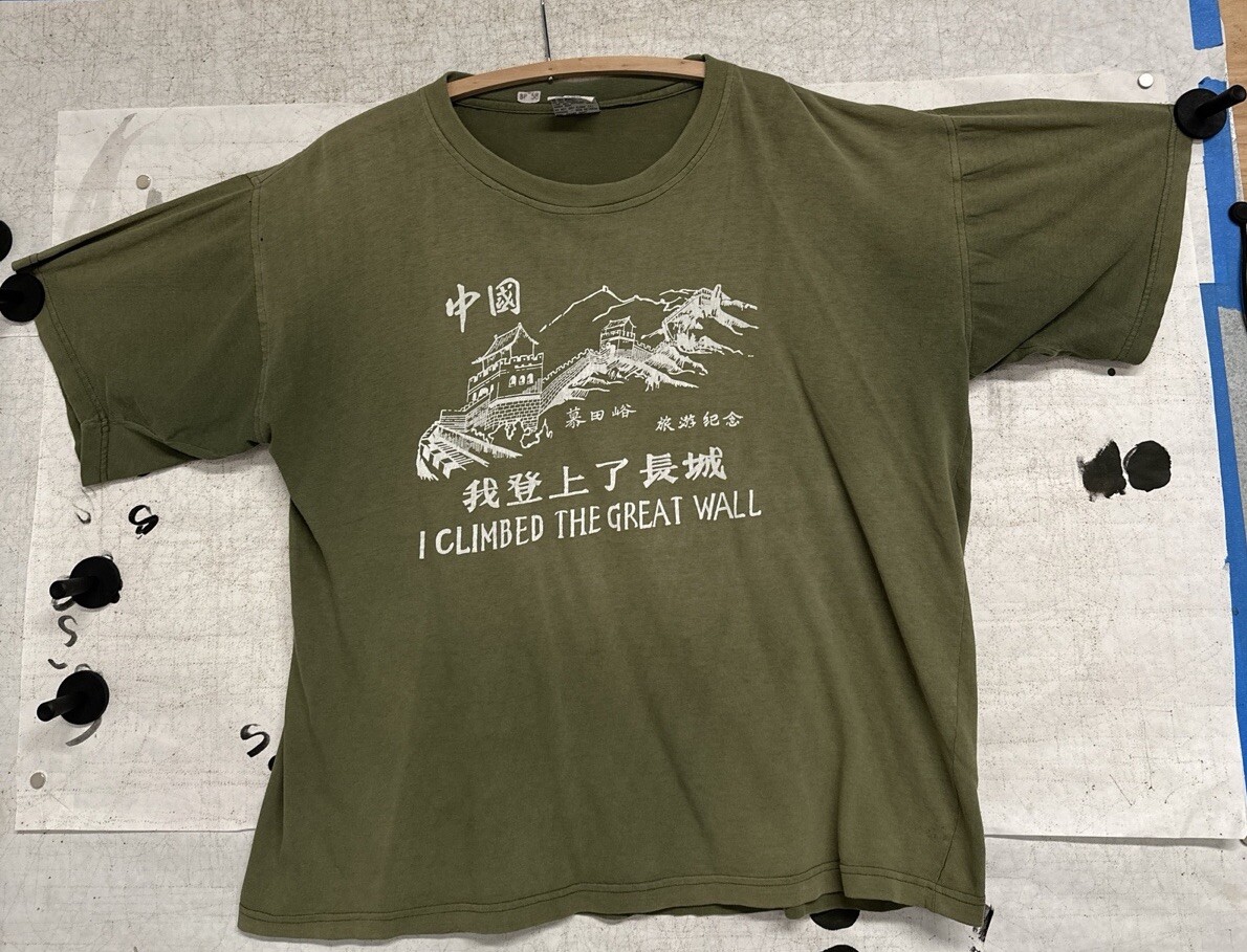 Vintage Hang Ten T Shirt 90s I Climbed The Great Wall of China Double Print XL