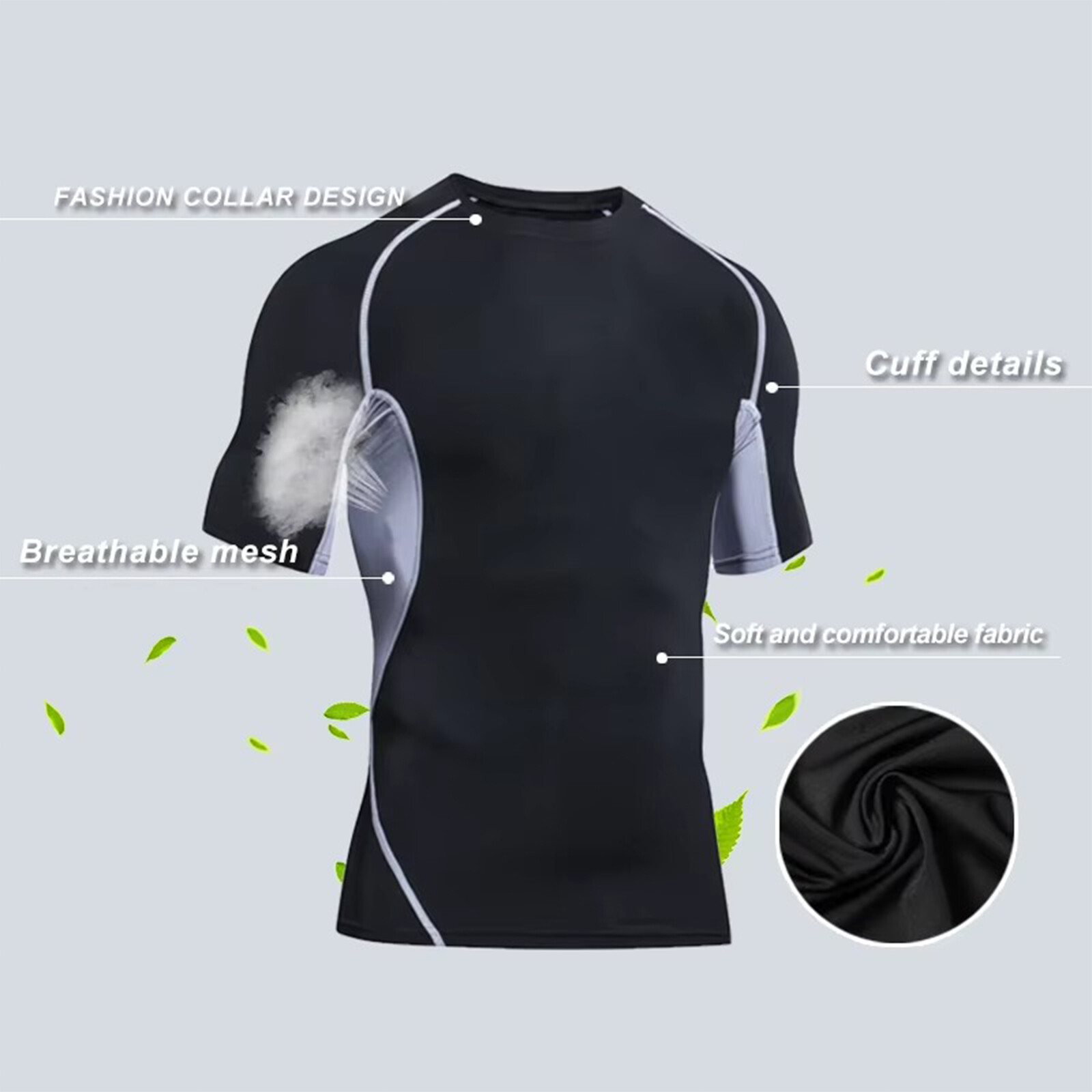 US Mens Breathable T Shirt Cool Dry Sports Running Performance Wicking Gym Top gallery