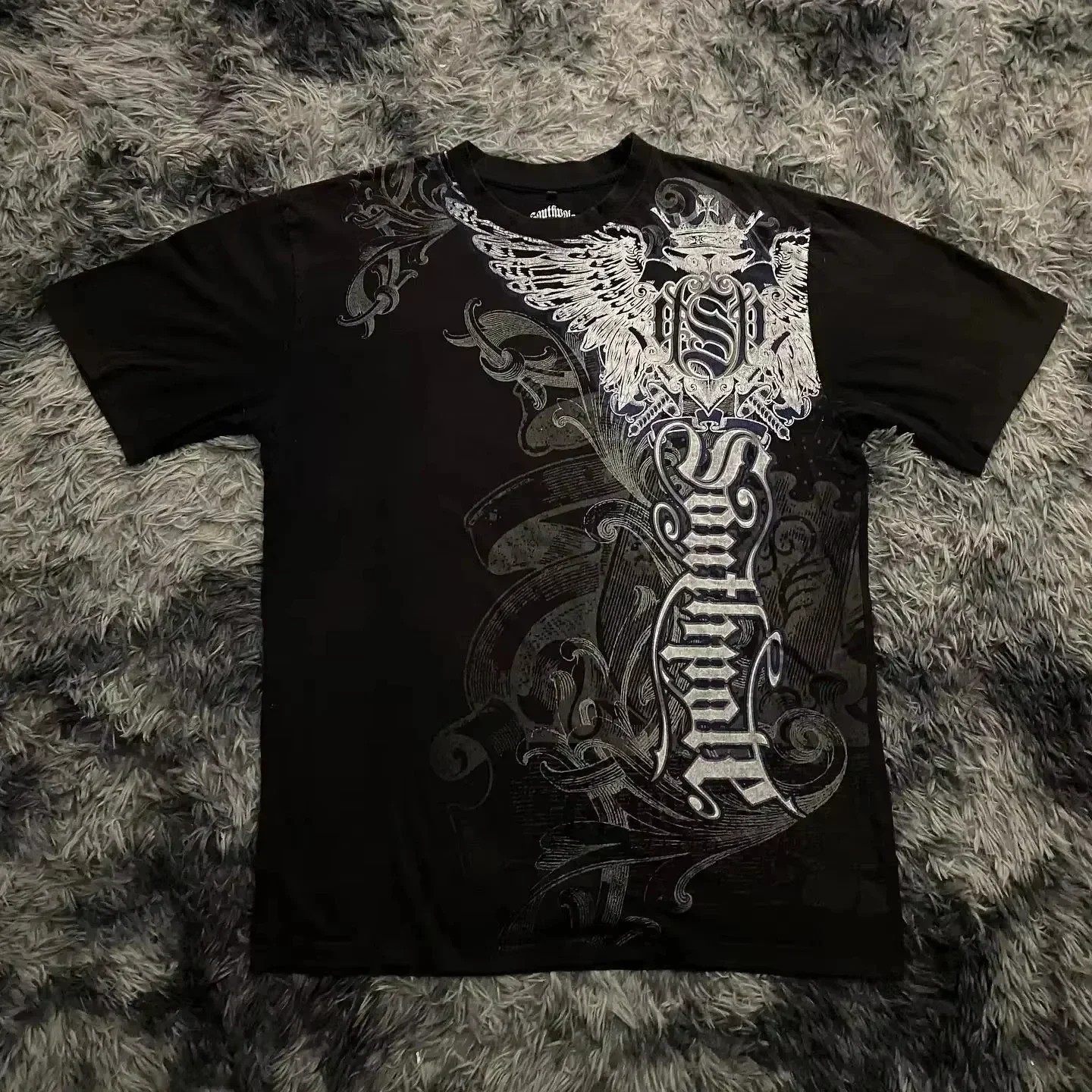 Classic Y2K Gothic Style T-shirt Print Oversized T Shirt High Street Shirts gallery