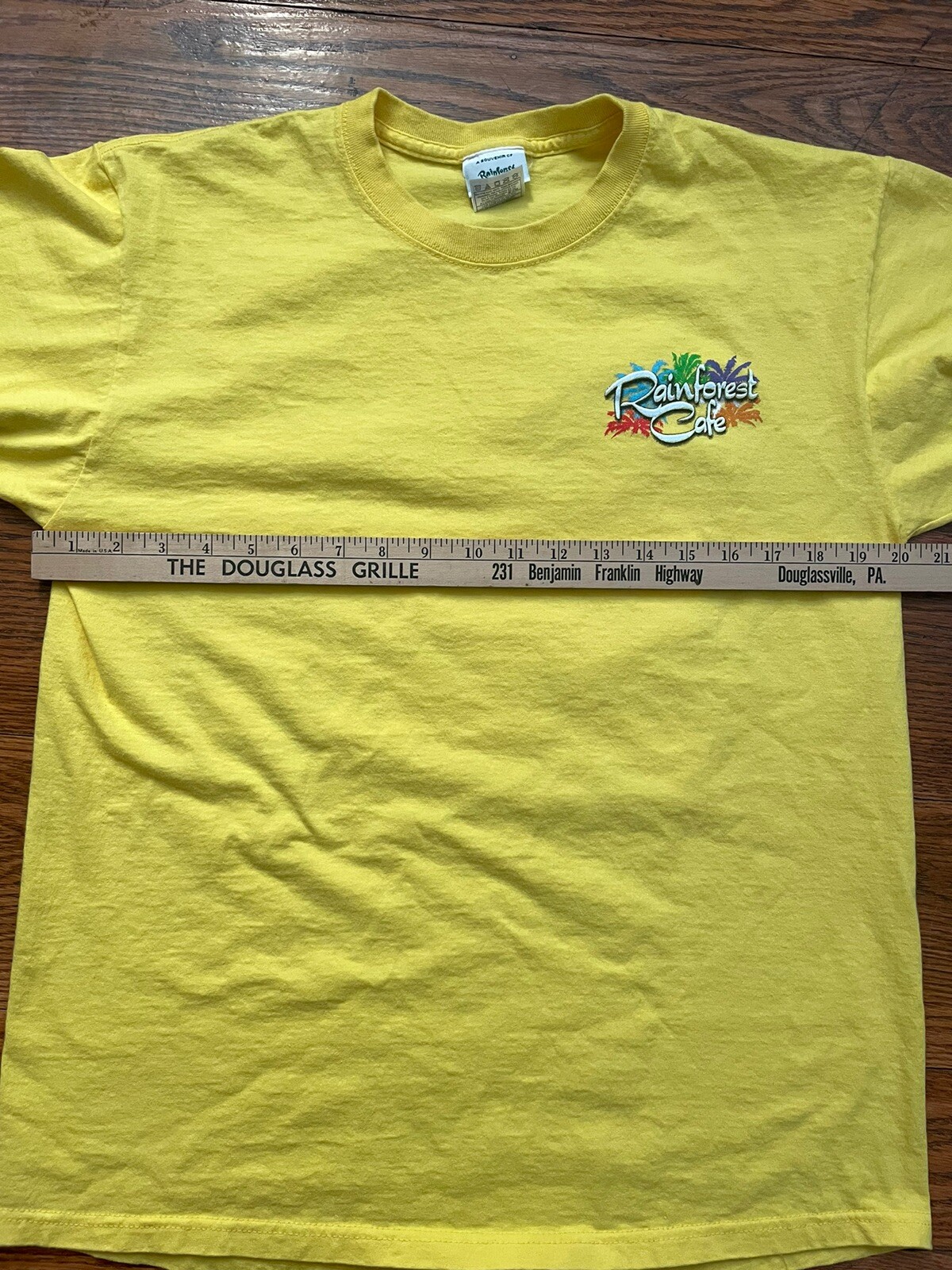 Vintage Y2K Rainforest Cafe Orlando T Shirt L Yellow Nature Travel Frog Florida gallery