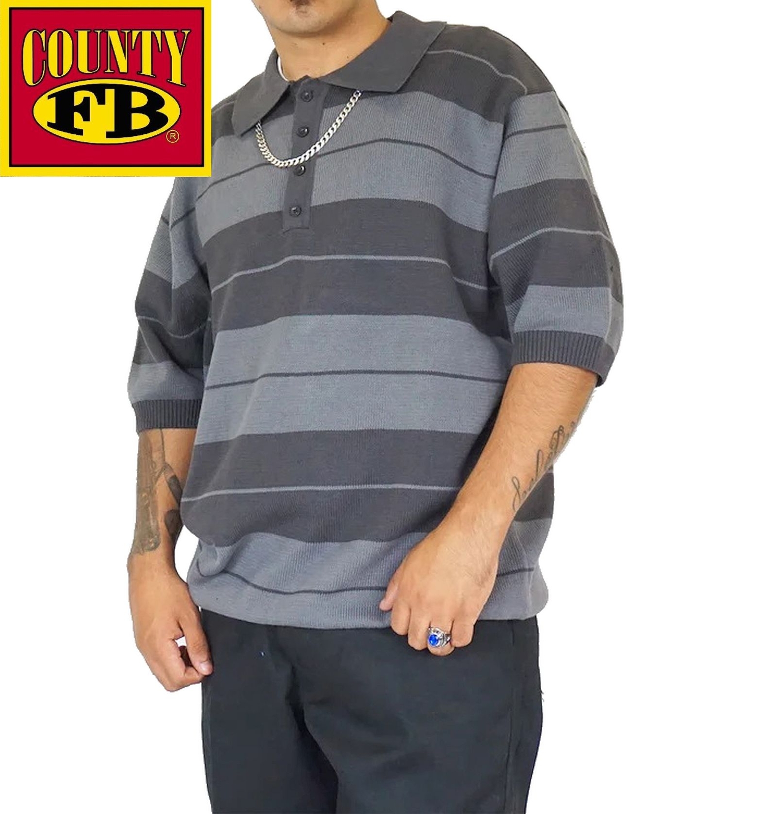 FB County Charlie Brown Short Short Sleeve Button Up Polo Shirts OG Chicano gallery
