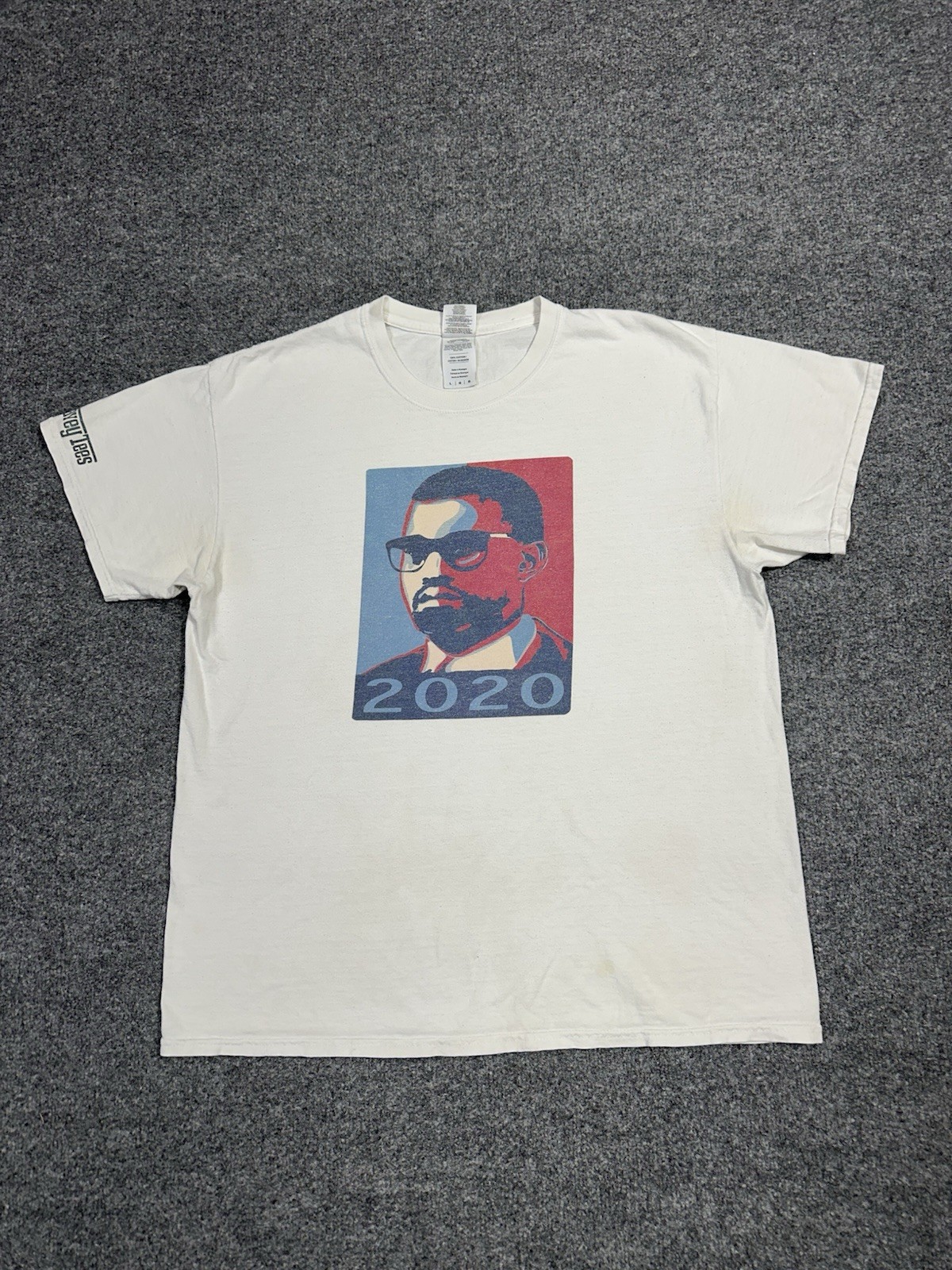 Vintage Yeezy 2020 Men’s Shirt LARGE White Short Sleeve Swavy Tees For President
