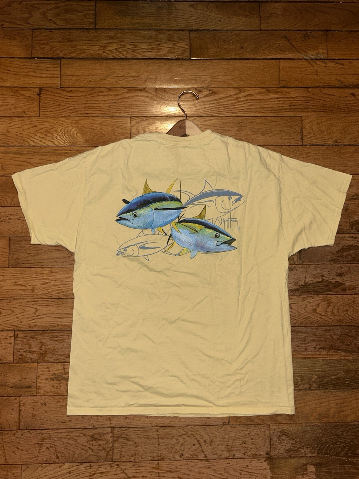 2008 Guy Harvey Tuna Fish Pocket T Shirt XL Yellowfin Fishing Tee XL gallery