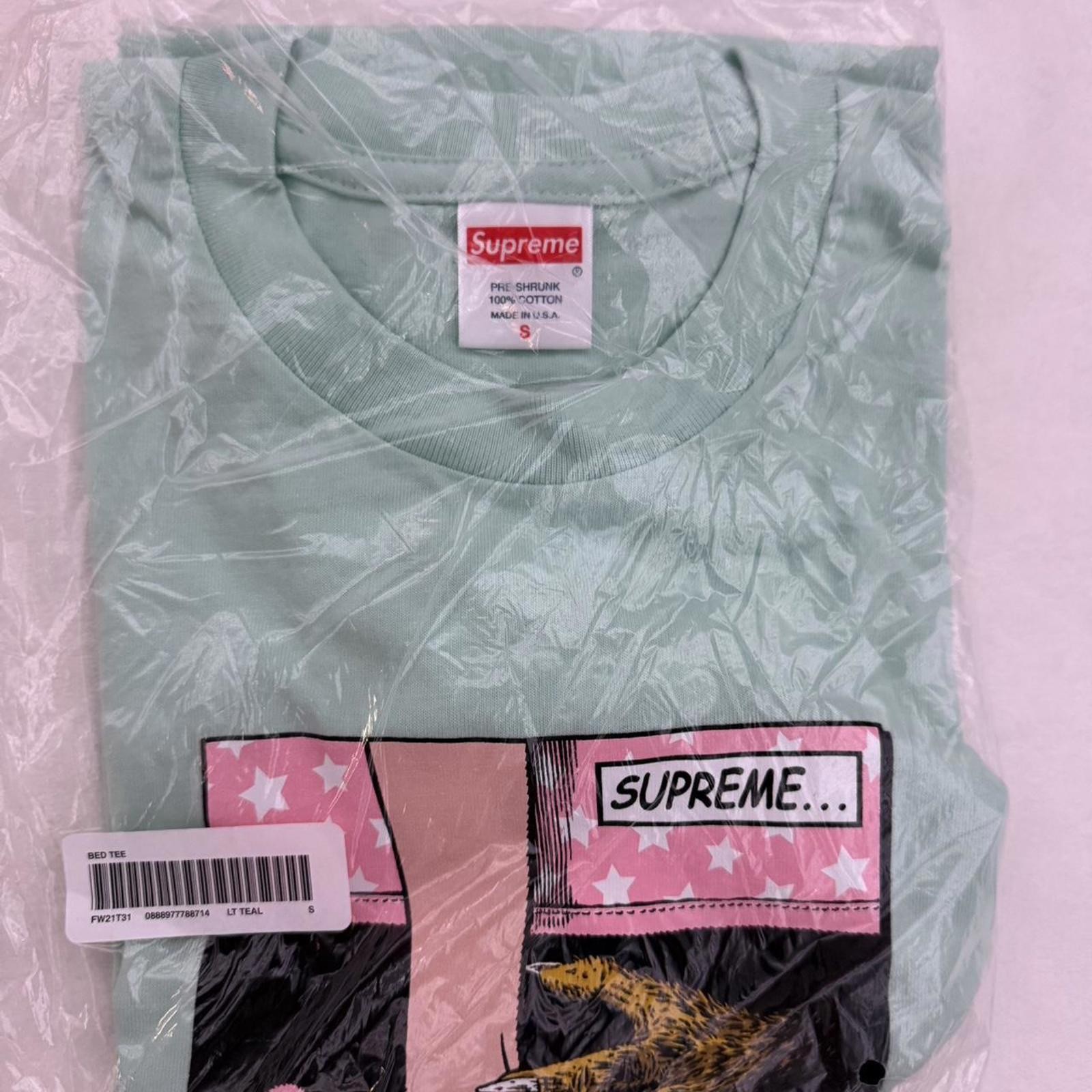 2021 Supreme Bed Tee 'Light Teal' gallery