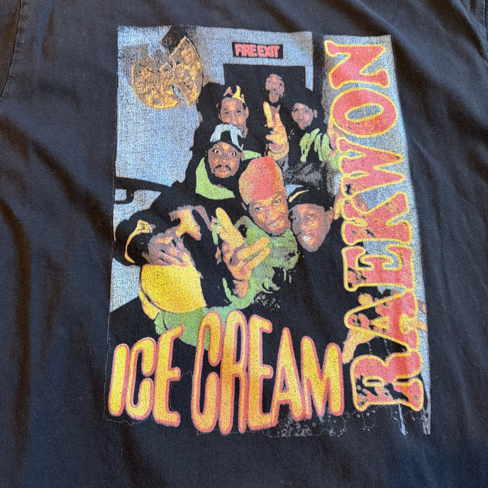 Vintage Wu-Tang Clan Raekwon Ice Cream Fire Exit Faded Black L T-Shirt REPRINT gallery