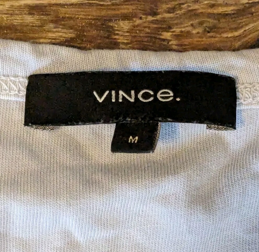 Vince T-Shirt Mens Garment Dyed Light Blue Pocket SS Crewneck - M gallery