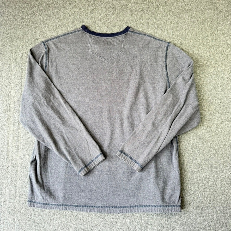 Eddie Bauer Mens XL Gray Long Sleeve Cotton Crewneck T-Shirt Contrast Stitching gallery