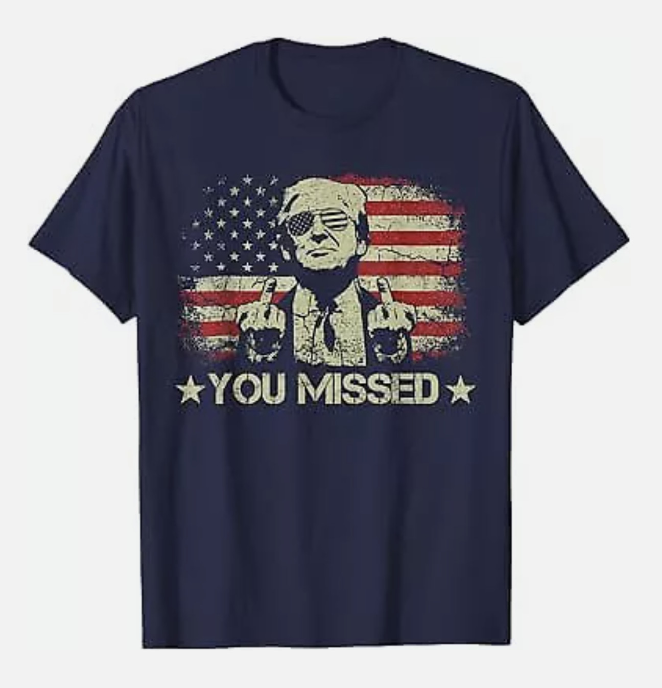 Trump Missed Me 45 47 Vance MAGA We Stand Shooting Never Surrender Fight T-Shirt gallery