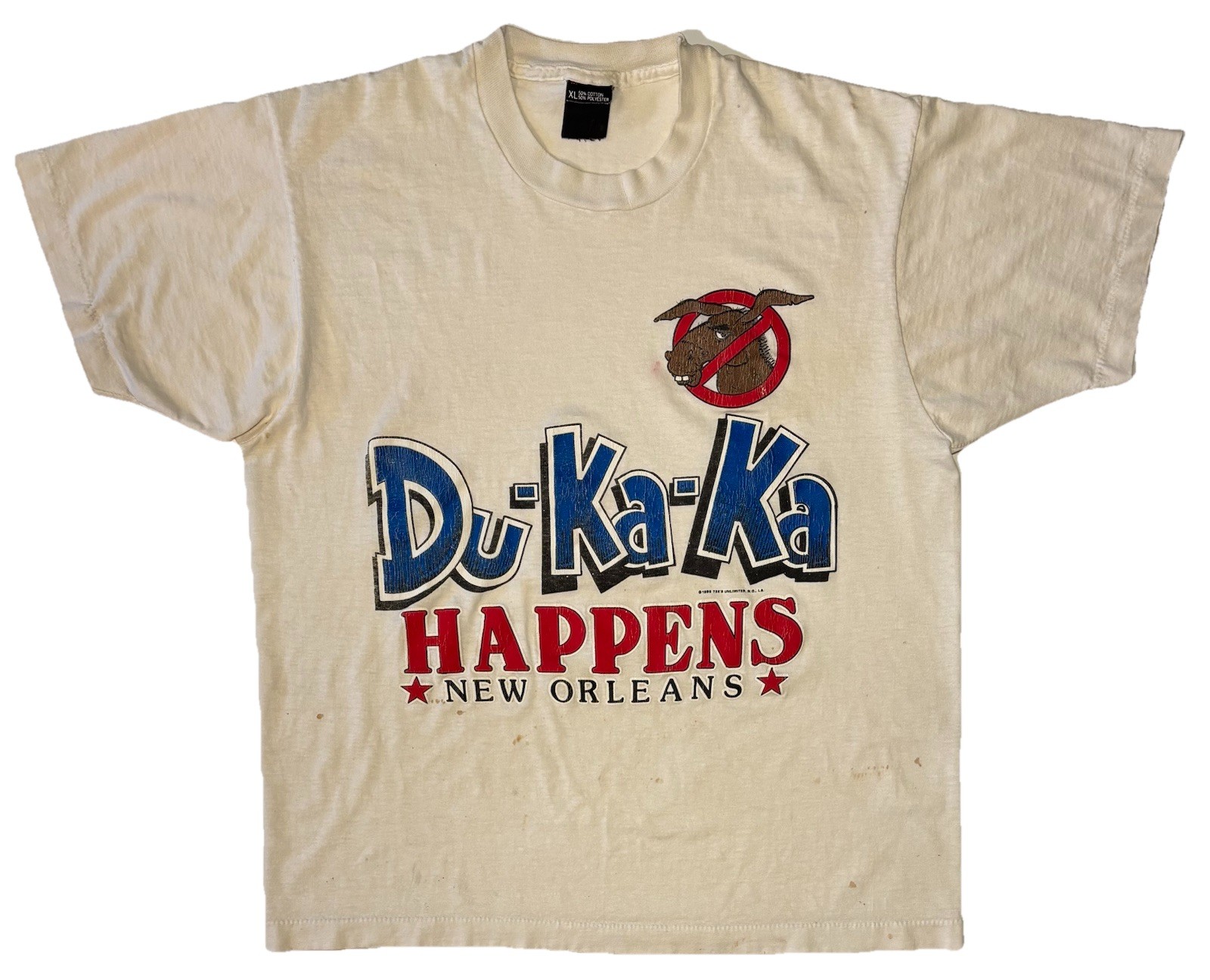 Vtg 80s New Orleans Funny Humor Sh*t Happens (dukaka) Tourist T Shirt Adult XL