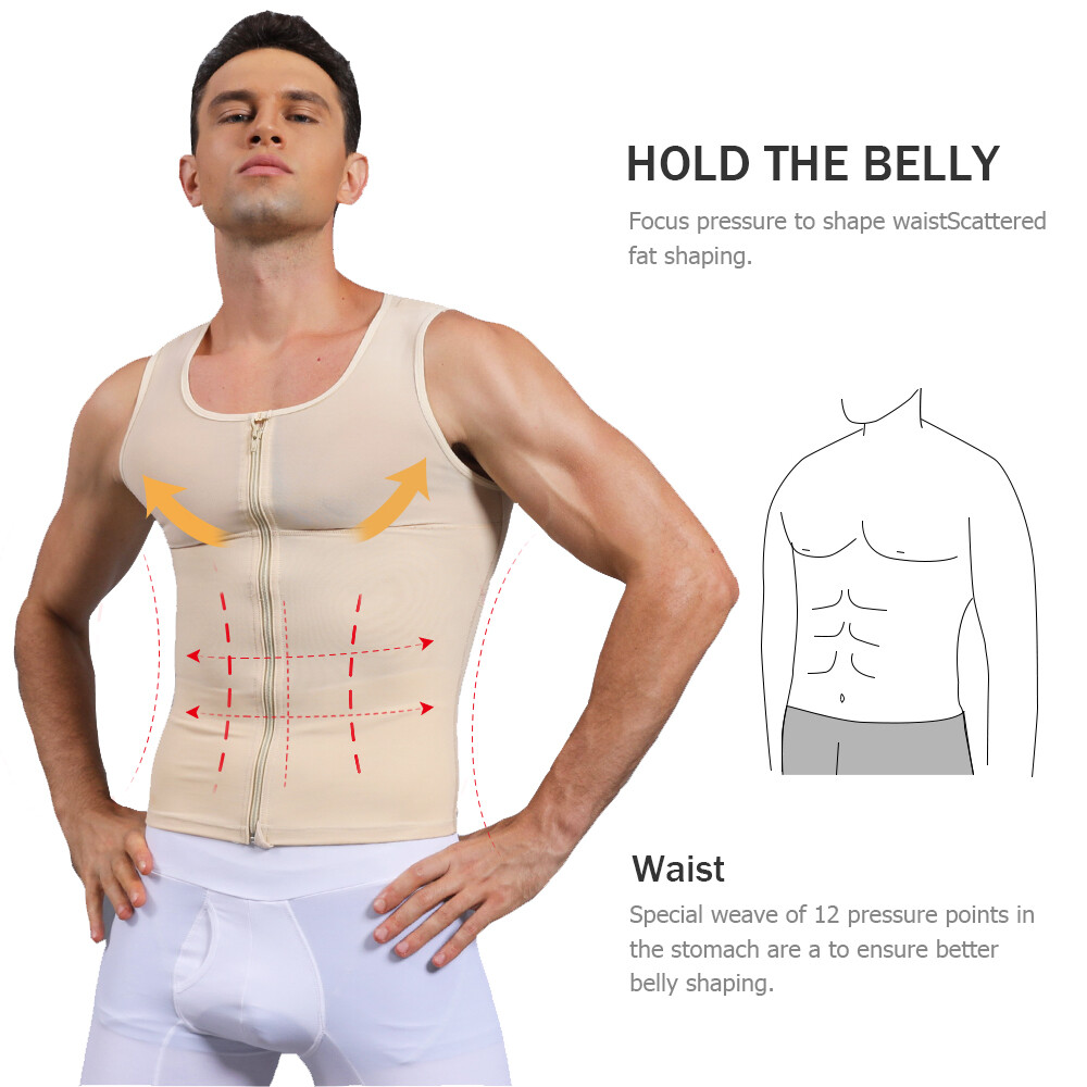 Mens Compression Vest Slimming Body Shaper Tummy Control Gynecomastia Undershirt gallery
