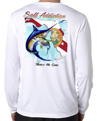Salt Addiction t shirt long sleeve microfiber ocean fishing uv 50+ Florida flag