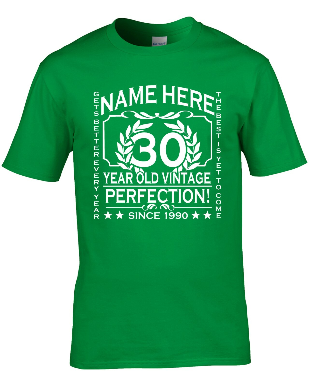 30th Birthday T-Shirt Personalise with Name Age Year Ideal Birthday Gift T-Shirt gallery