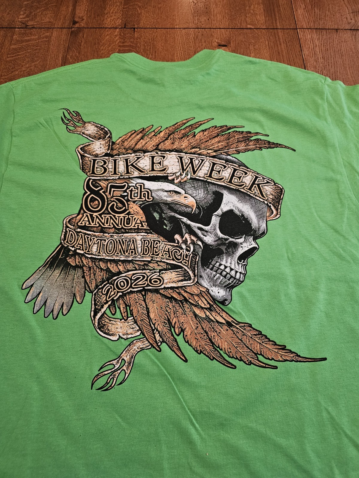 Mens Tshirt Bike Week Daytona Beach 2026 LARGE 85th Annual Green NOS F17 gallery