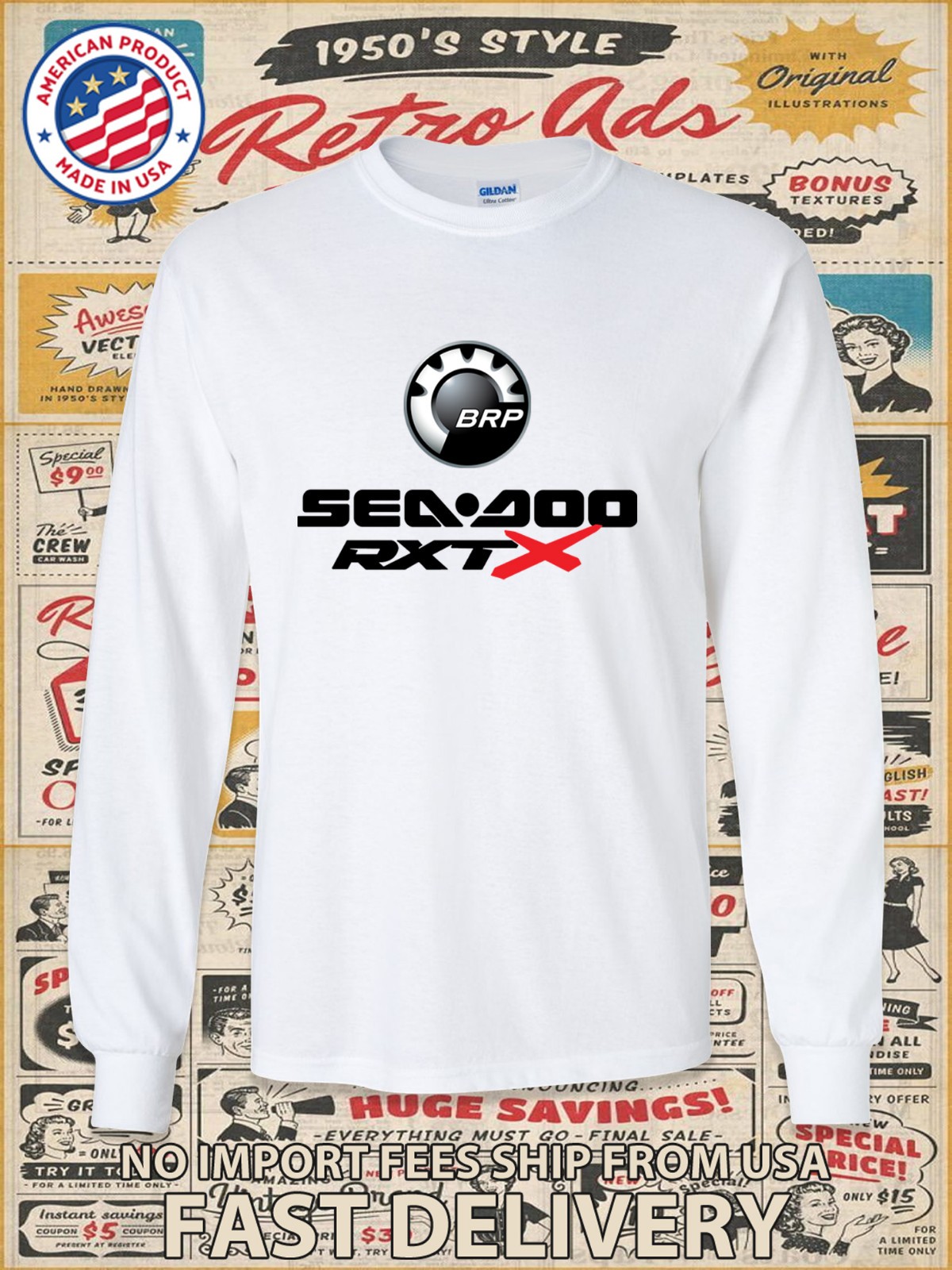 New BRP Sea-Doo RXT-X Watercraft Logo Men's Long Slevee T-Shirt American T-Shirt gallery