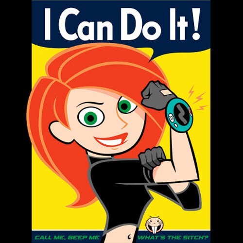 KIM POSSIBLE Rosie the Riveter We Can Do It Disney Cartoon Art TEEFURY T-SHIRT