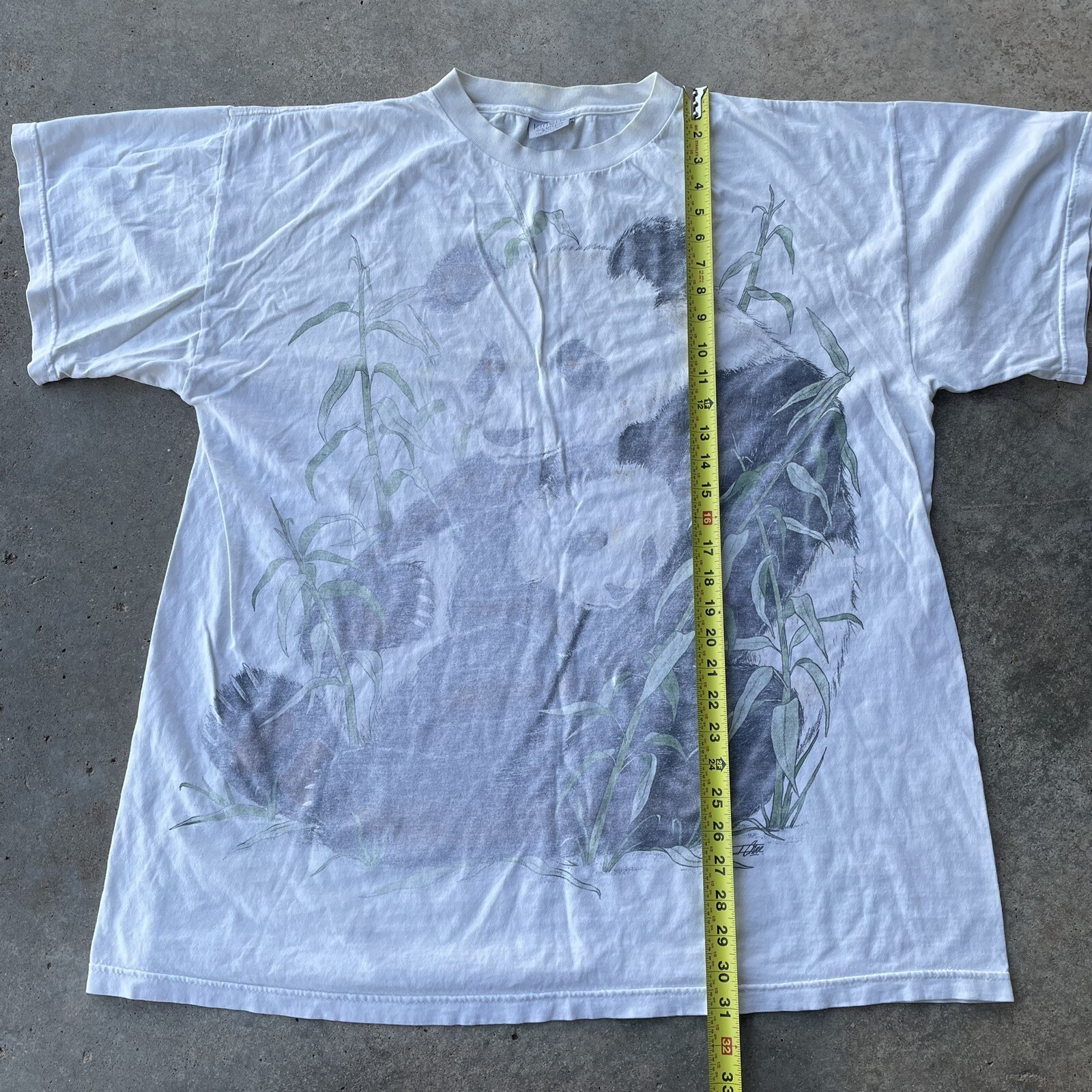 vtg 90s panda big print aop tshirt size OSFA graphic nature animals XXL gallery