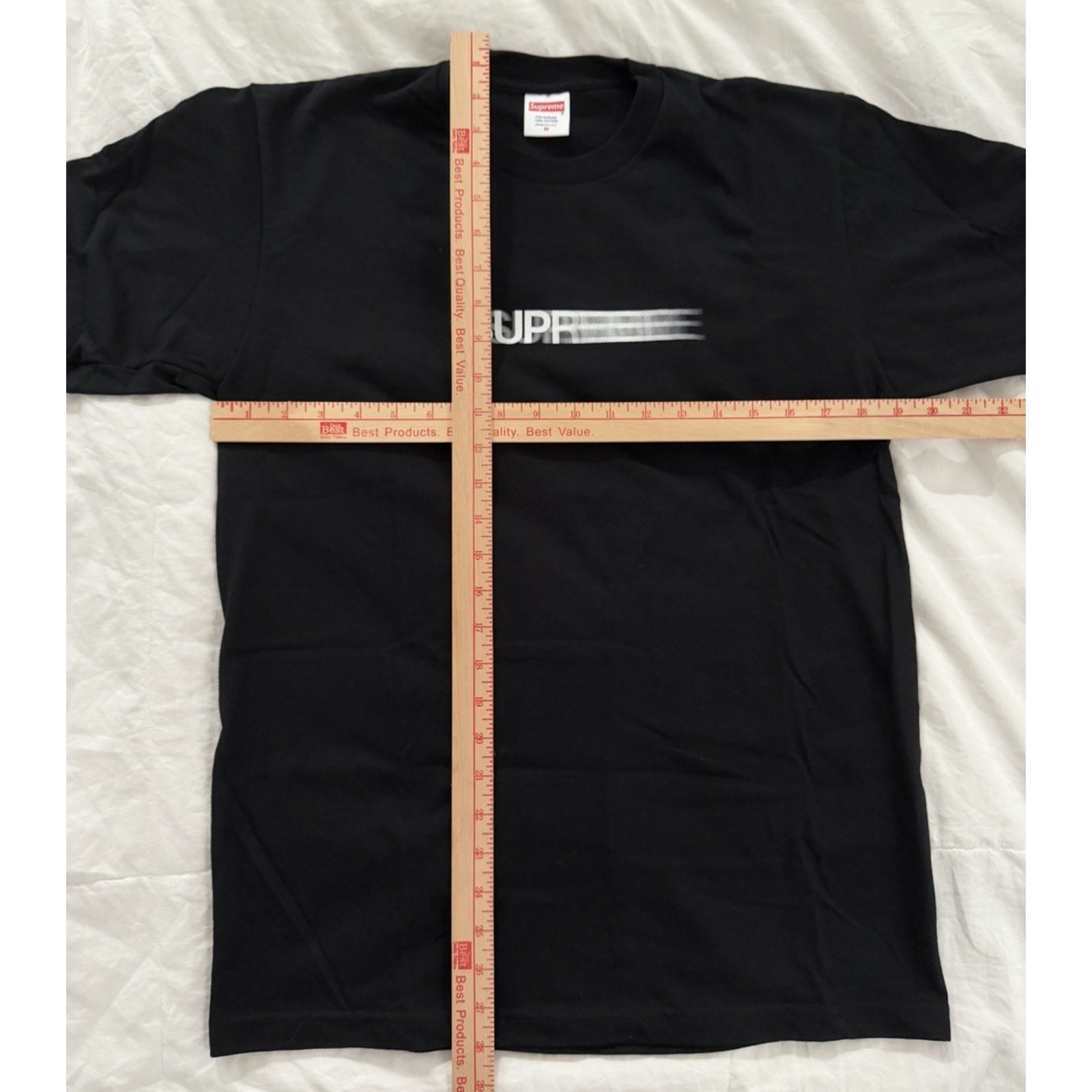 Supreme Motion Logo Tee T-shirt SS16 rare box Bogo M Medium black white Vintage gallery