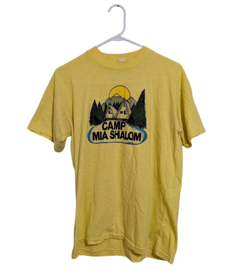 Vintage Camp Mia Shalom Recreation Single Stitch Yellow Nature T Shirt L