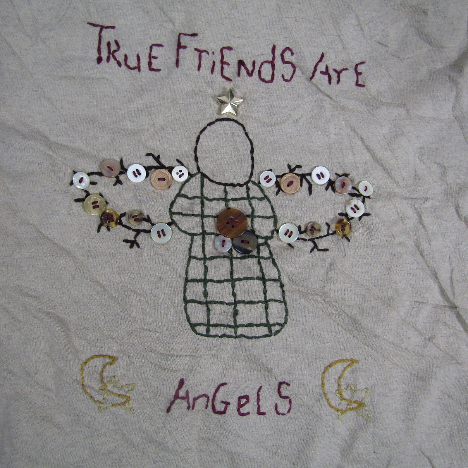 Vintage True Friends Are Angels Shirt Mens XL Tan Single Stitch Made USA 90s gallery