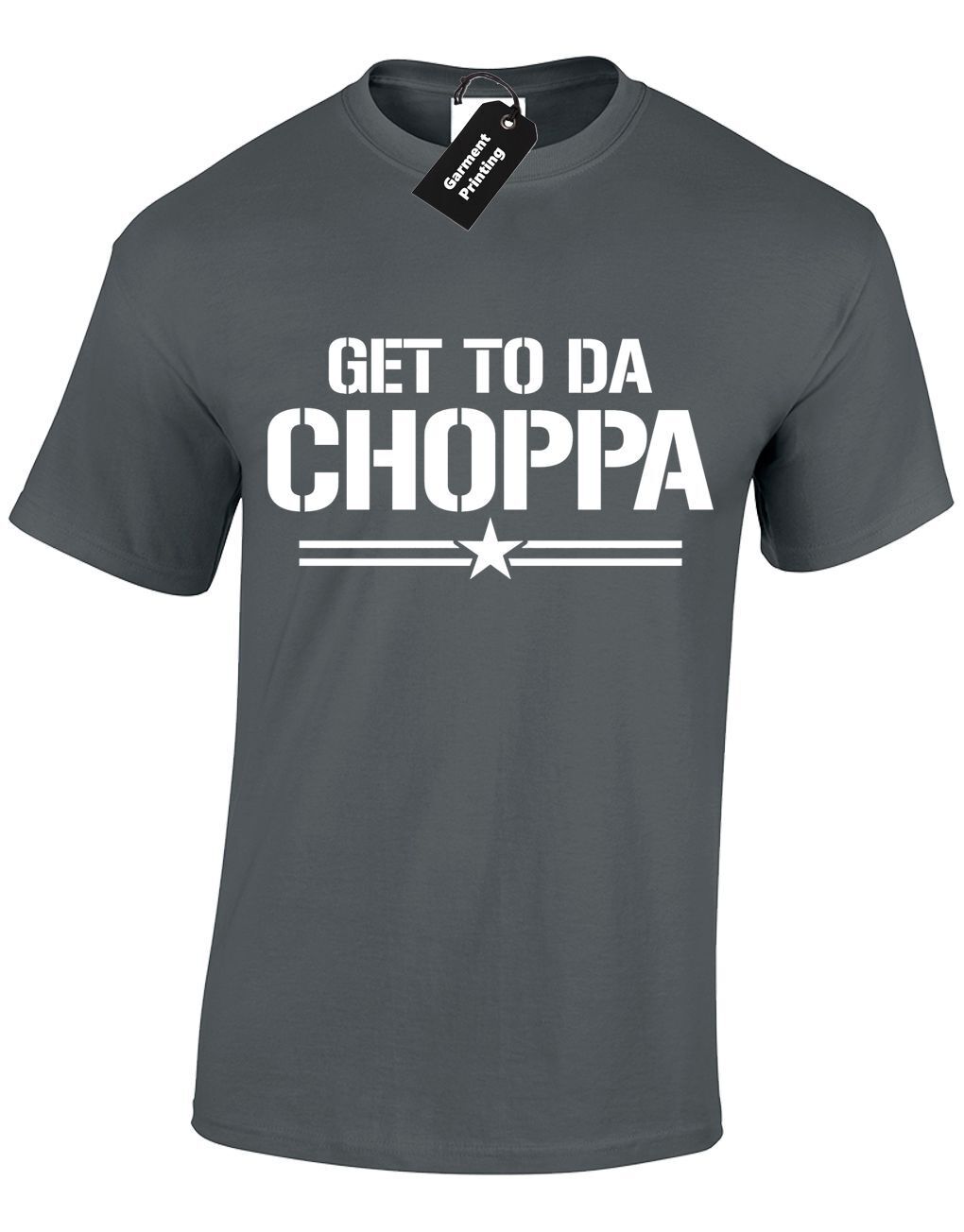 Get To Da Choppa Arnie Joke Retro 80S Movie Unisex T-Shirt
