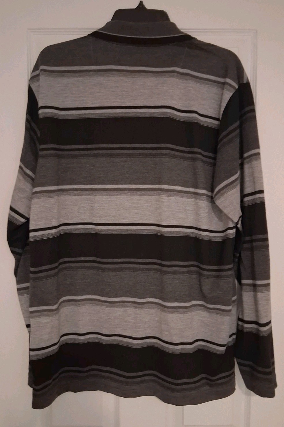 "Vertical Sport" Mens Tshirt, Size Xl, Black Gray Striped, Long Sleeve, Slim Fit gallery