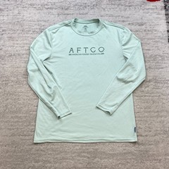 Aftco Shirt Large Green Performance Camp Fishing Hike Boat Shark Outdoors Mens