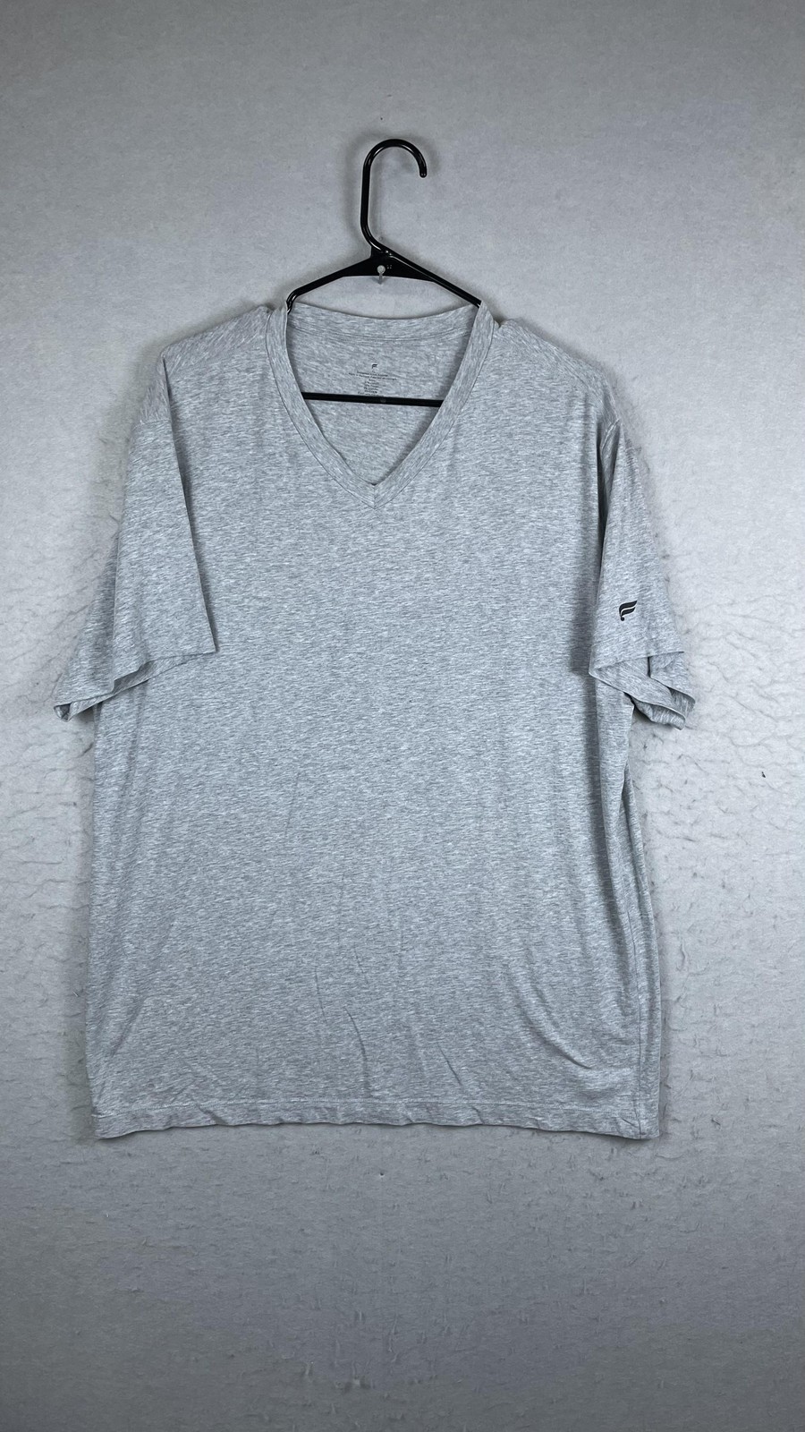 Heather Gray V Neck Shirt Mens XL Modal Blend Short Sleeve Lightweight Soft gallery