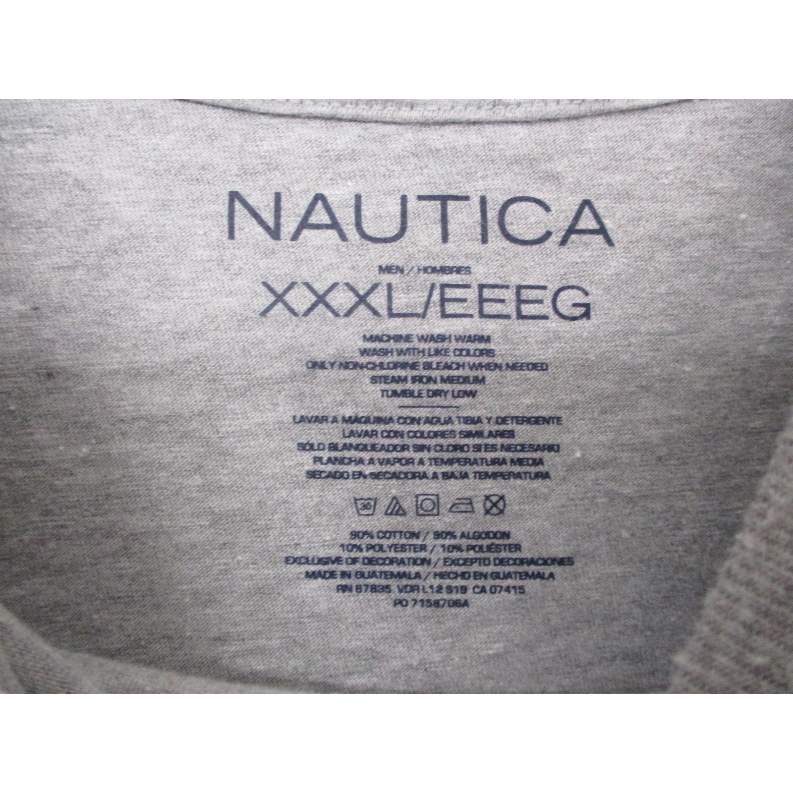 Nautica Gray Graphic Trendy Modern T-Shirt Mens Size XXX Large gallery