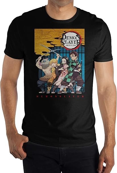 Demon Slayer Mens Kimetsu No Yaiba Anime Black Shirt New XS gallery