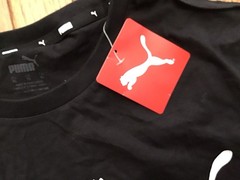 NWT Puma Essential Graphic Logo Tee Shirt Men X-Large Black Short Sleeve Summer