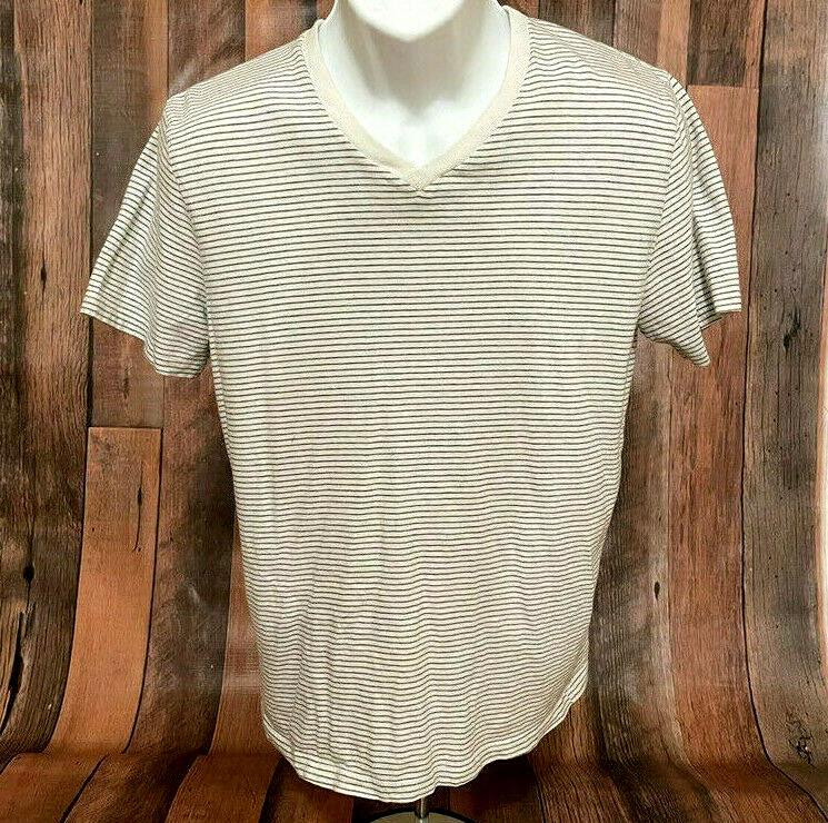Old Navy V Colllar Casual Wear Medium White Striped Pattern