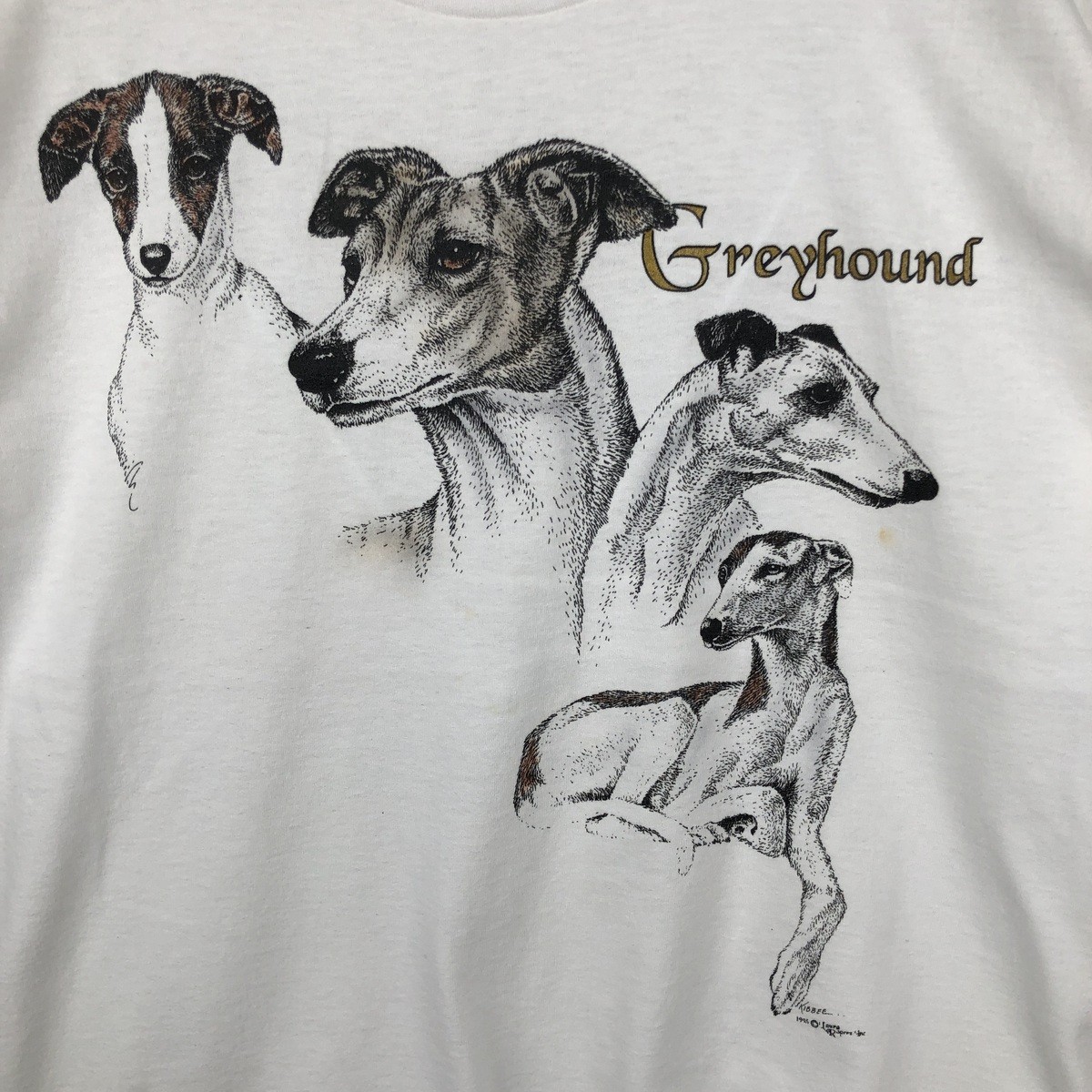 Used 90'S Fruit of the Loom GREYHOUND dog print animal t-shirt made in USA m... gallery