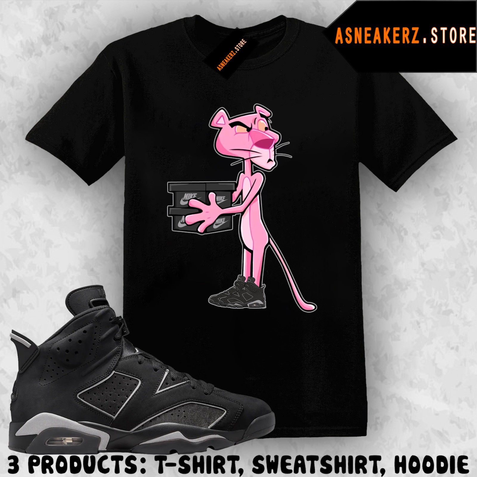 Tee Shirt Matching AJ 6 Cap and Gown 2026 To Match Sneaker Pink Panther T-Shirt gallery