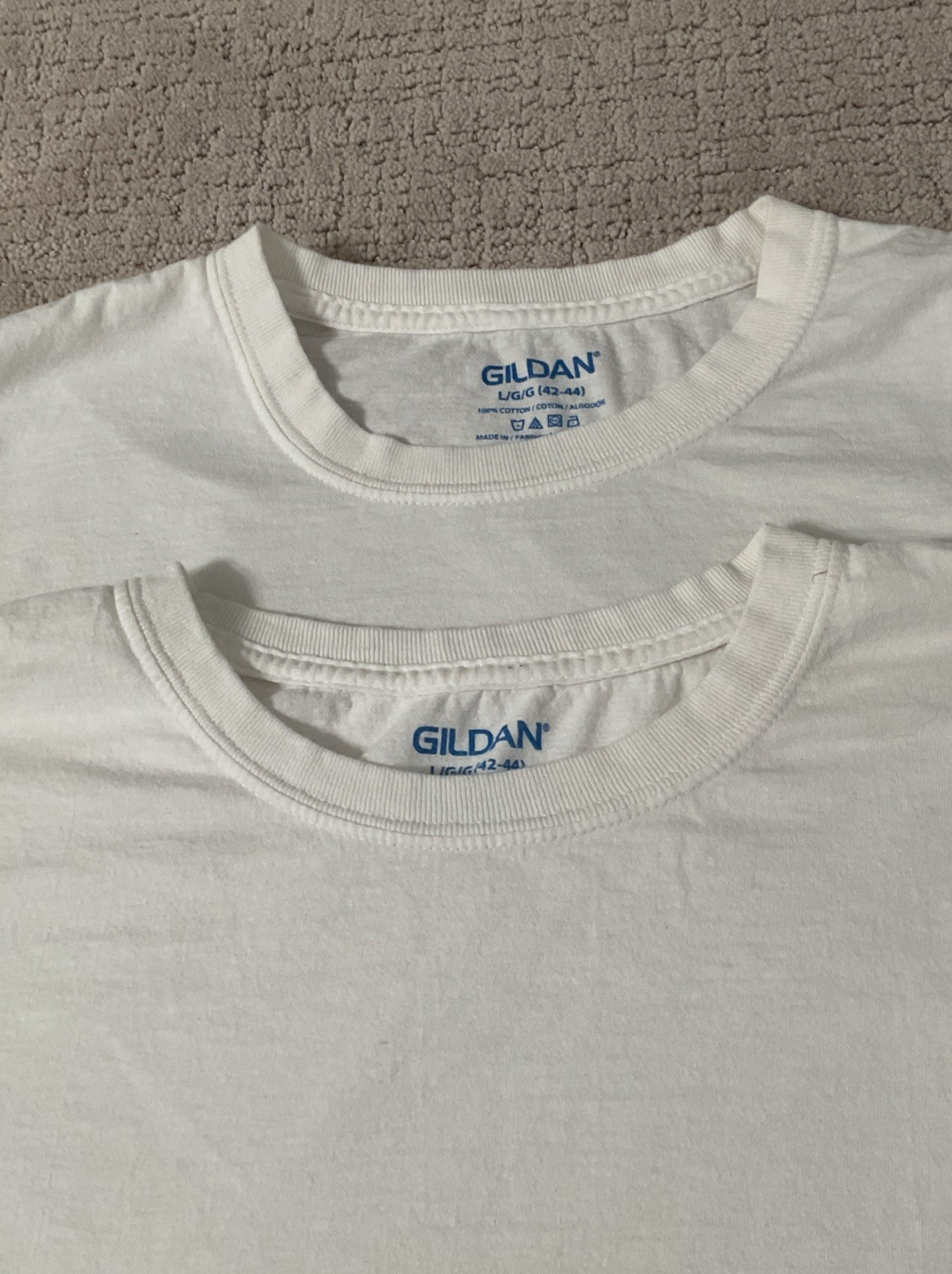 2 Pack Gildan Men's Cotton Tee T Shirt WHITE Crew Neck Short Sleeve Men.size L gallery