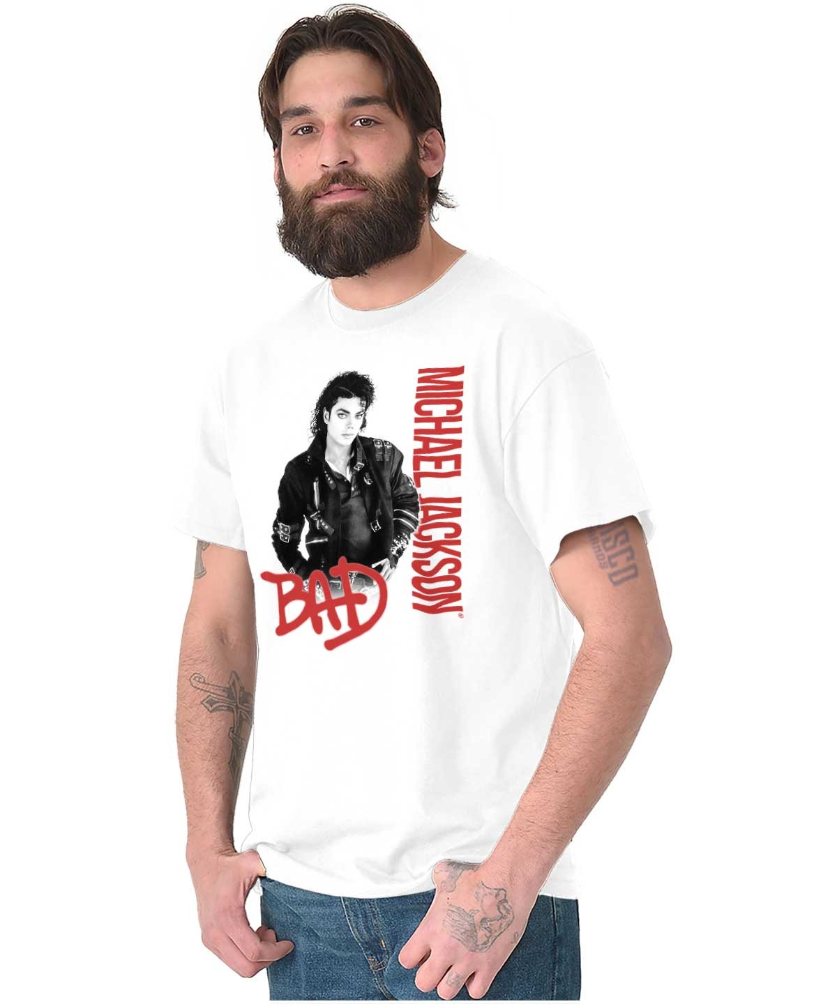 Michael Jackson Bad MJ Music Album Cover Womens or Mens Crewneck T Shirt Tee gallery