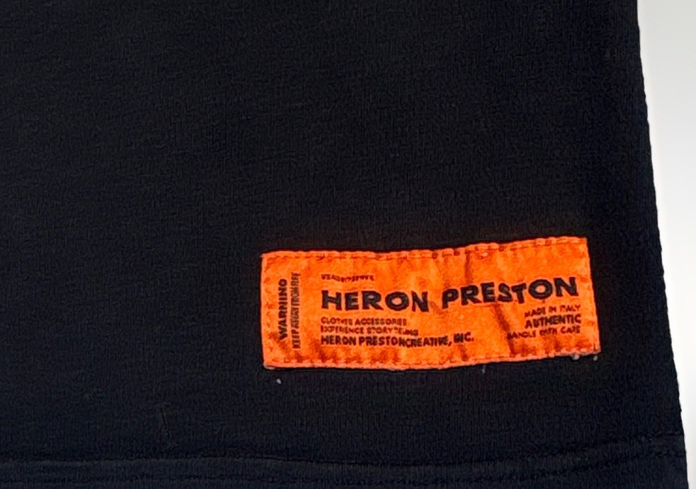 Heron Preston Green Heron Graphic T-Shirt Black Cotton Streetwear Size S/M gallery