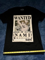 One Piece Nami Wanted Poster Graphic Black Men’s T-Shirt Small